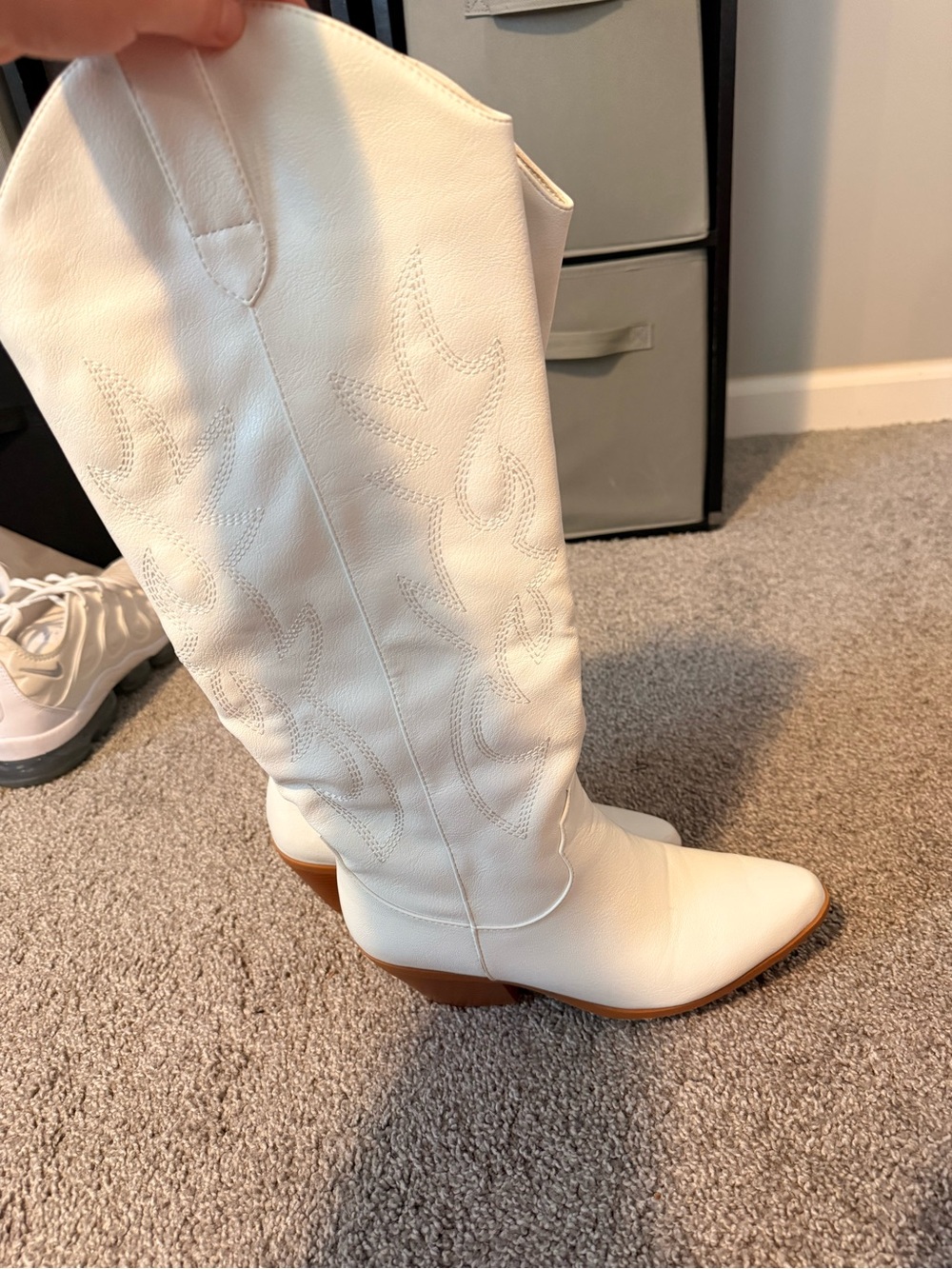 White Western Knee-High Boots - Women